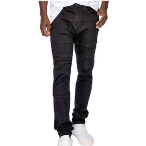Ring of fire mens black distressed denim jeans